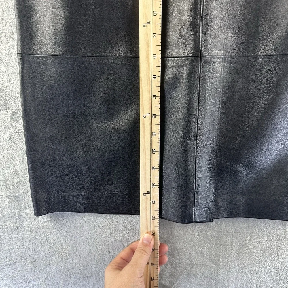 Jaclyn Smith Leather Pencil Skirt Women's 8 Black Lined